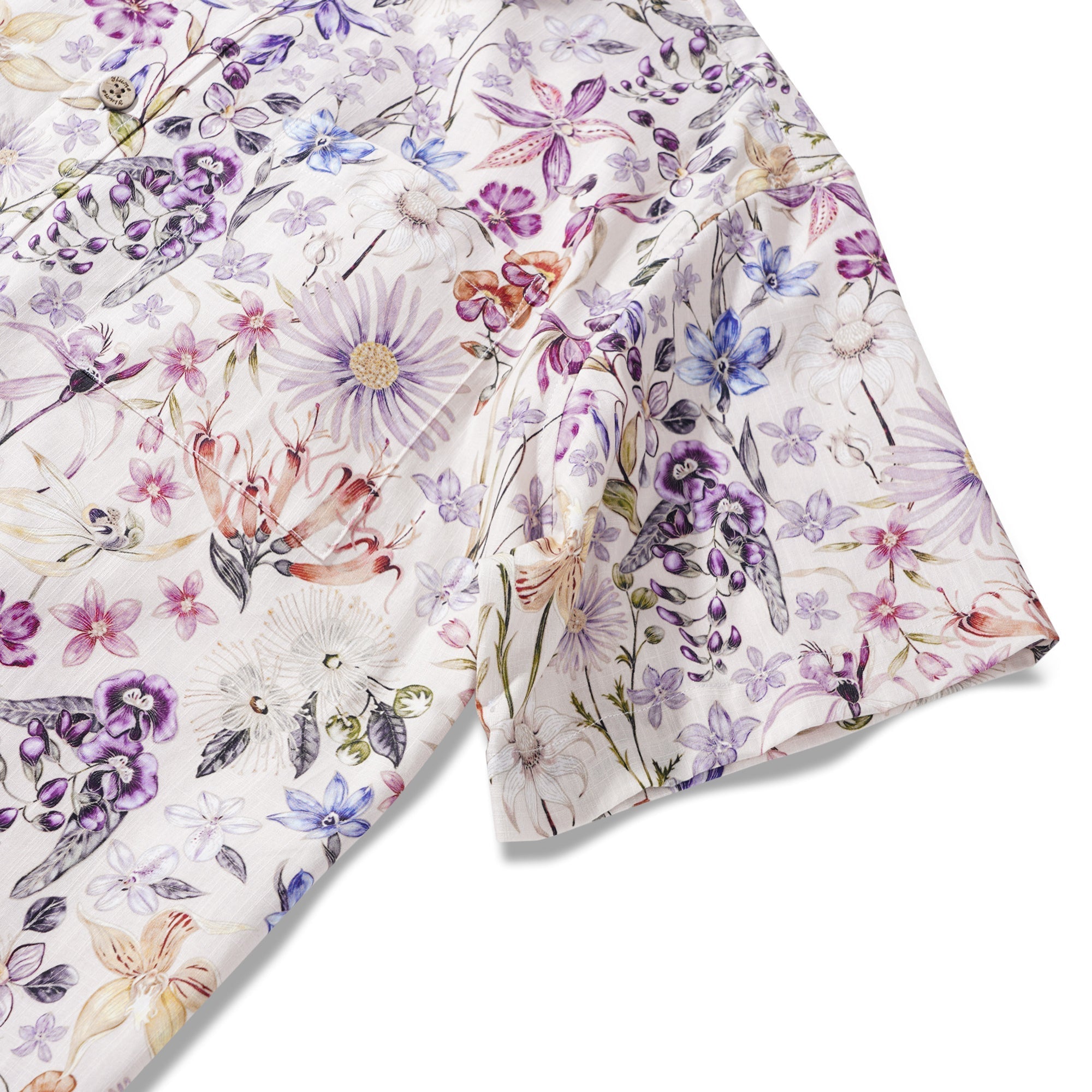 Men's Dress Shirt For Wedding Button-down Hawaiian Shirt 100% Cotton Elegant Shirt Wrinkle Free Aloha Flowers Of Romance by Eloise