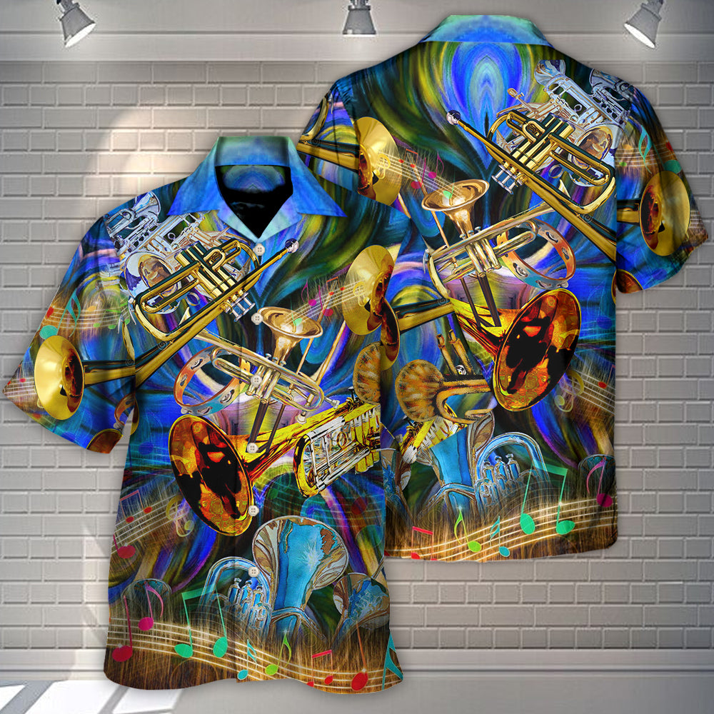 Trumpet Music When Words Fail Trumpet Speaks Every Day - Hawaiian Shirt