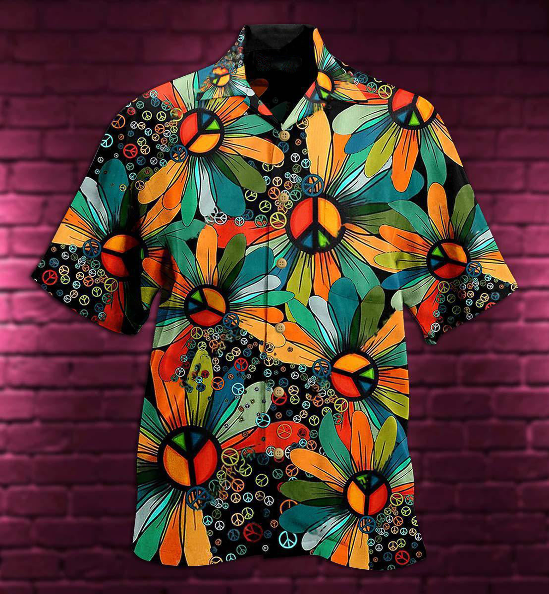 Hippie Peace Floral Style - Hawaiian Shirt