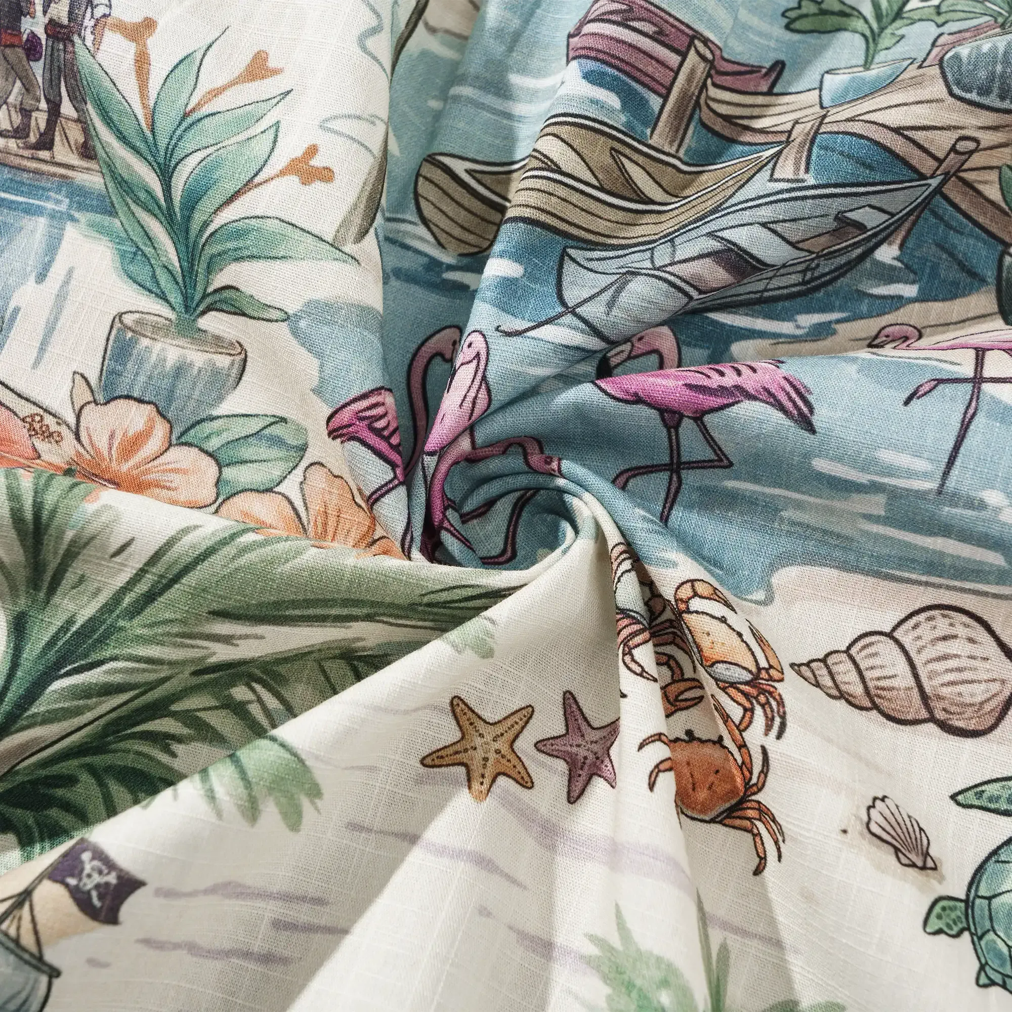 Men's Hawaiian Shirt Short Sleeve Button-down 100% Cotton Green Aloha Hidden Paradise By Huan huan