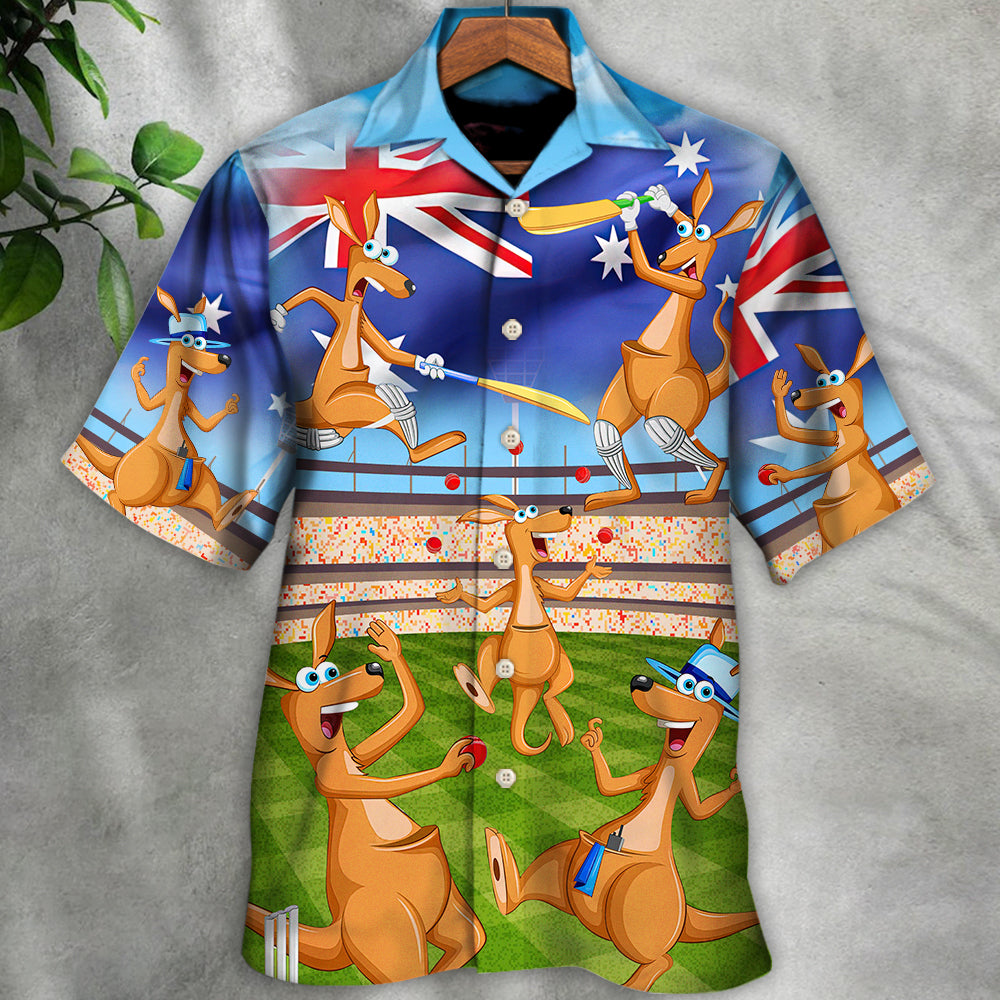 Cricket Kangaroo Play Cricket Funny We Love Cricket - Hawaiian Shirt