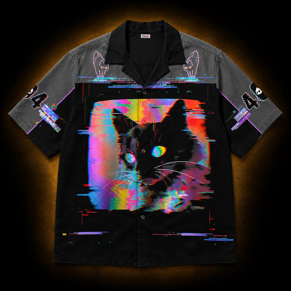 Error 404 — Glitch Cat Hawaiian Shirt | Animal Collection