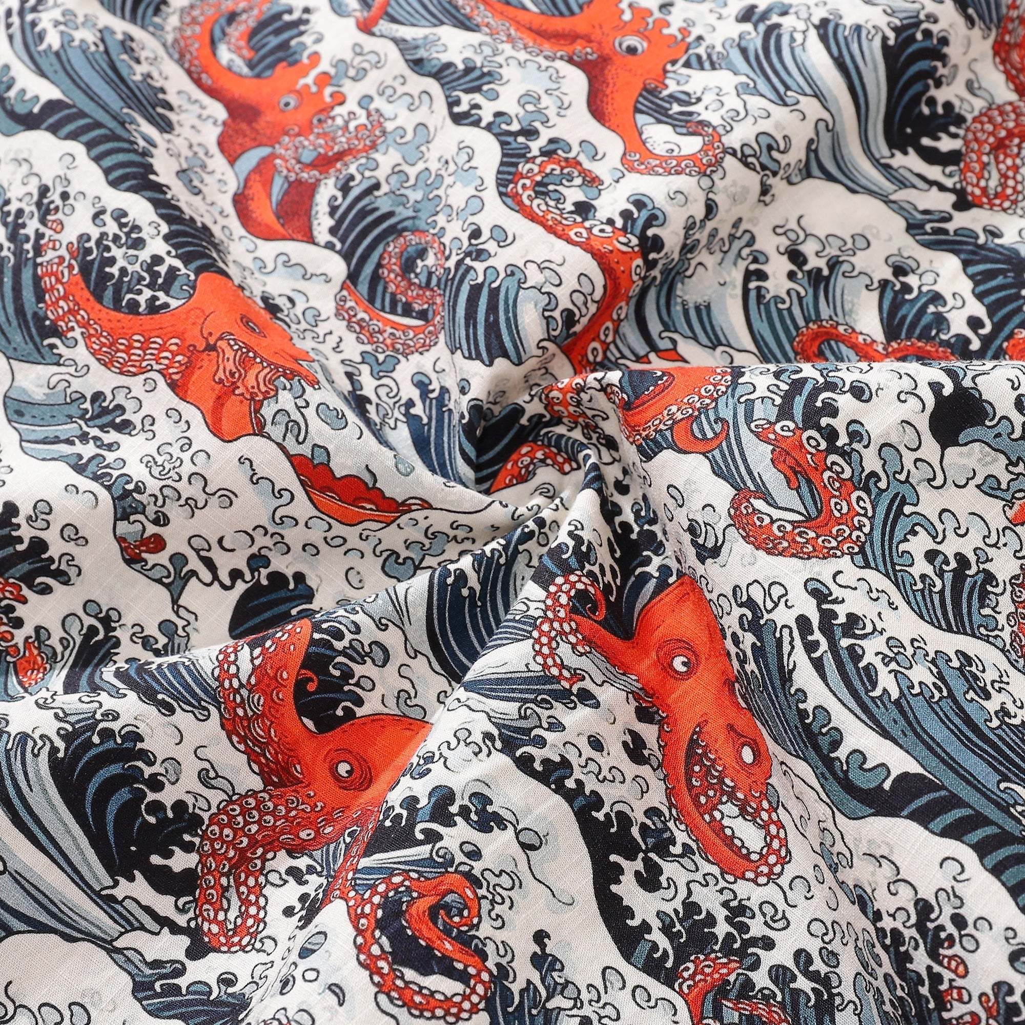 Hawaiian Shirt For Men Octopus Revelry Shirt Camp Collar 100% Cotton Shirt Aloha By Amy