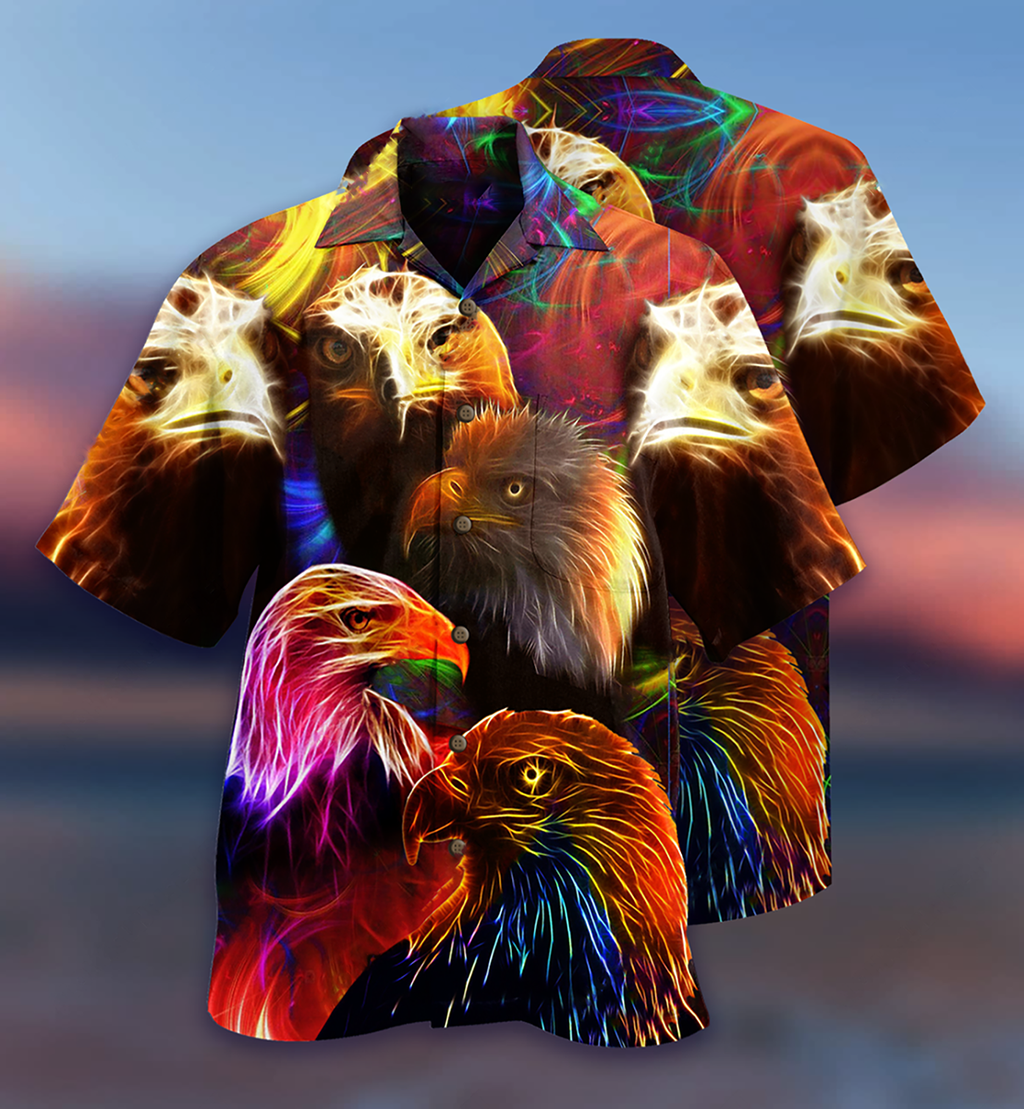 Eagle In Farm Mix Neon - Hawaiian Shirt