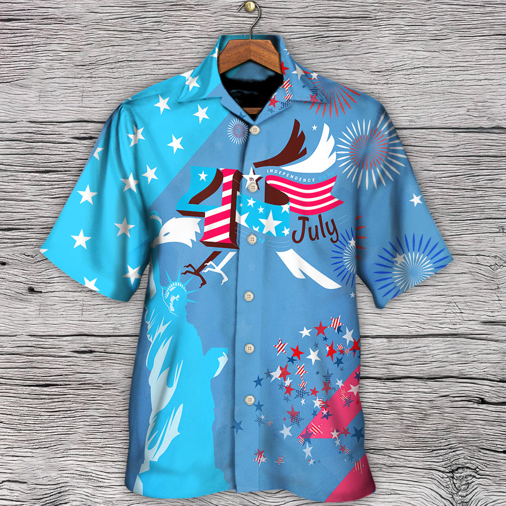 America Independence Happy Day Fourth Of July - Hawaiian Shirt
