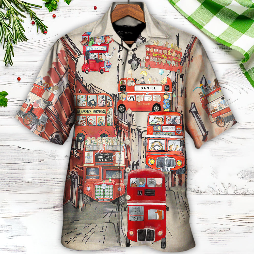 Bus Driver Big Red Party Bus - Hawaiian Shirt