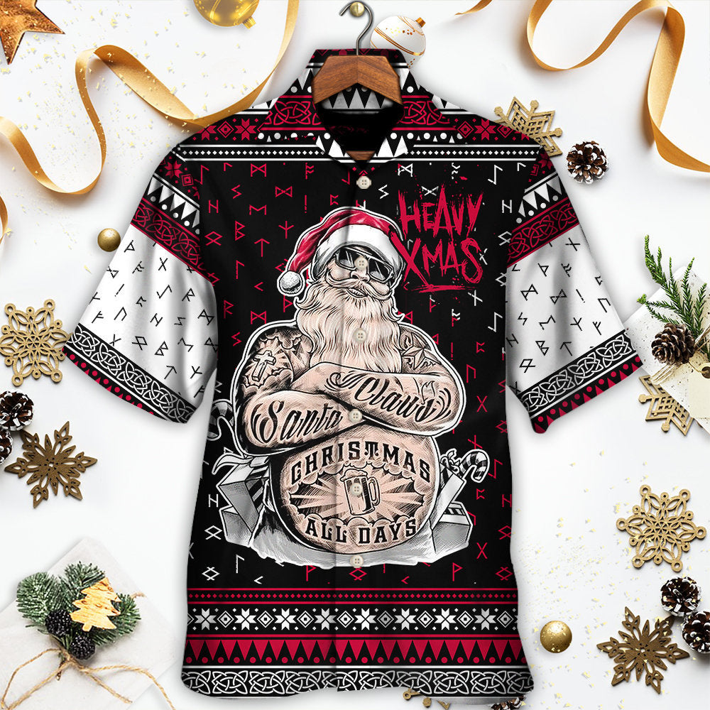 Christmas Tattoo Santa Funny Merry Xmas - Hawaiian Shirt