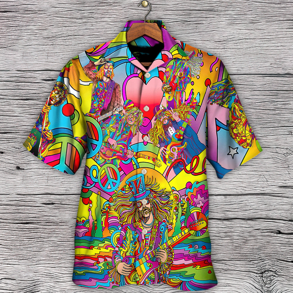 Hippie Music Guitar Psychedelic Musician - Hawaiian Shirt