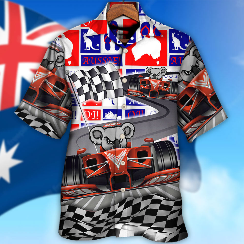 Koala Racing Formula One Car Racing Australian Vibe - Hawaiian Shirt