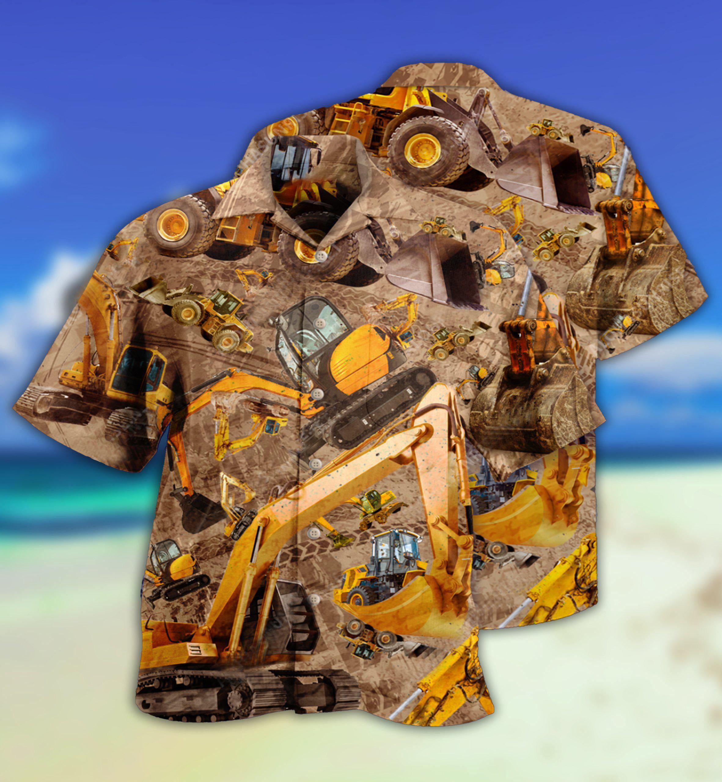 Excavator Don't Mess Hard Work Excavator - Hawaiian Shirt