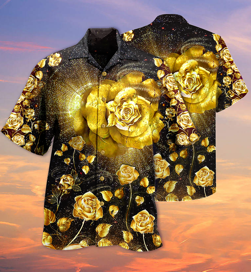Rose Gold Flowers - Hawaiian Shirt