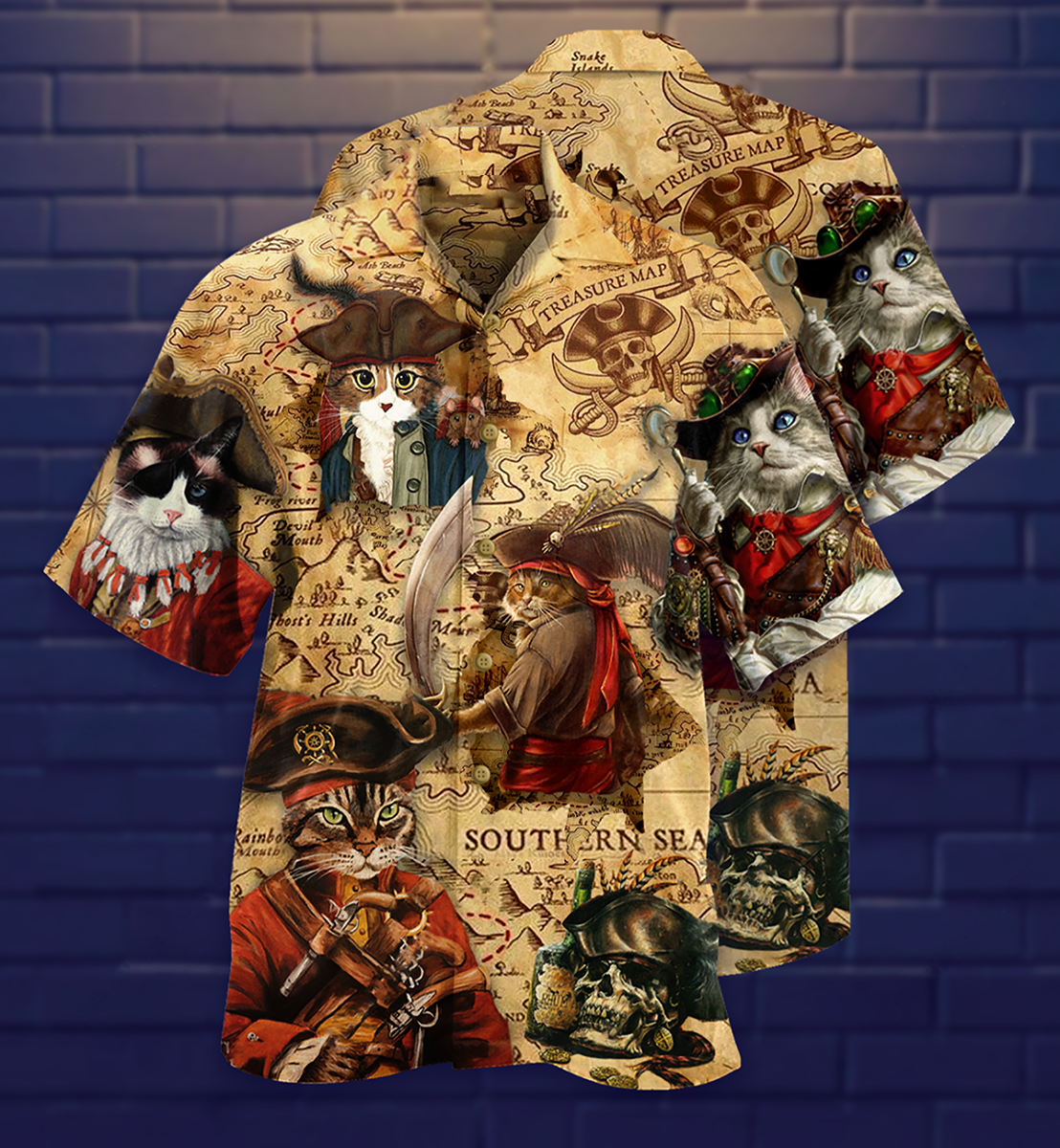Cat Pirate Amazing Cool Style - Hawaiian Shirt