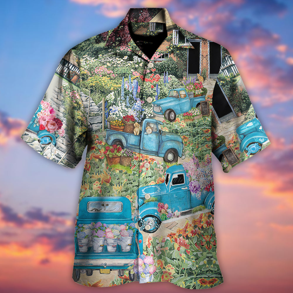 Truck Delivery Happiness Flower Around Town - Hawaiian Shirt