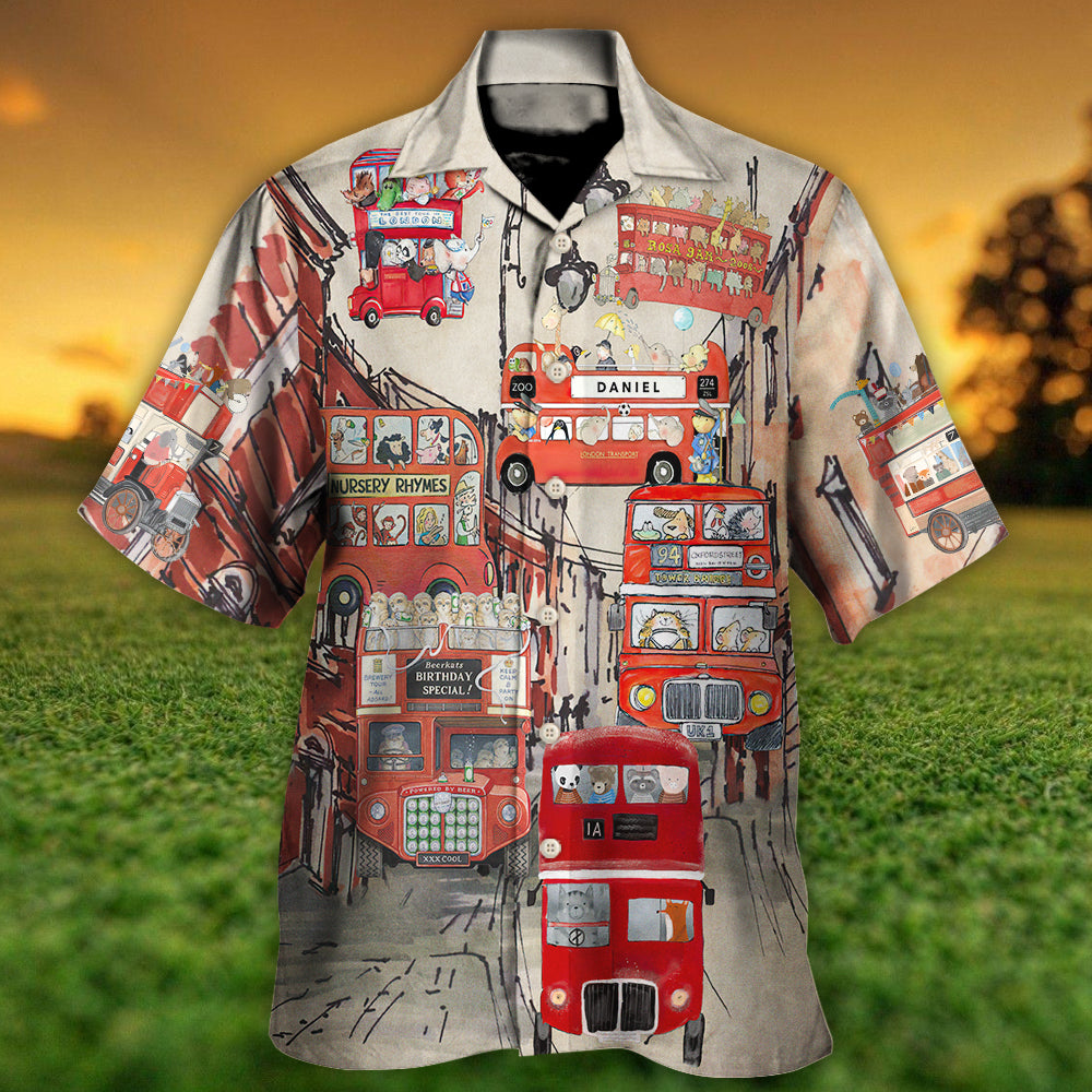 Bus Driver Big Red Party Bus - Hawaiian Shirt