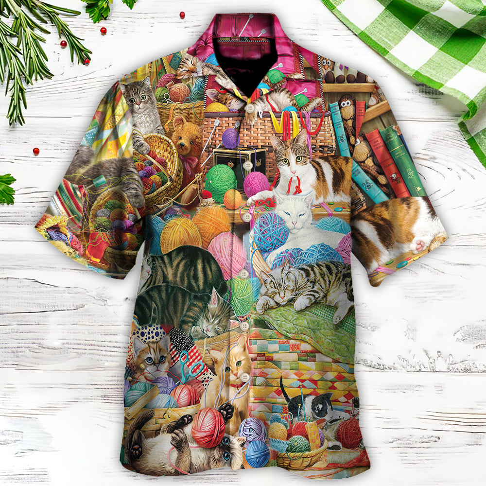 Cat Knitting Is Kinda My Thing - Hawaiian Shirt