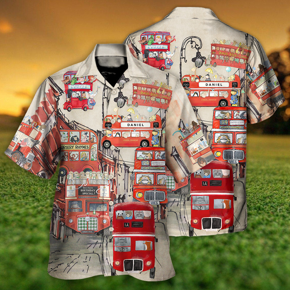 Bus Driver Big Red Party Bus - Hawaiian Shirt