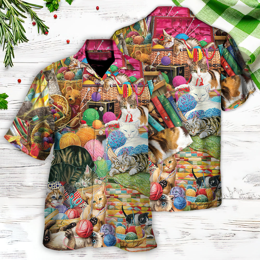 Cat Knitting Is Kinda My Thing - Hawaiian Shirt