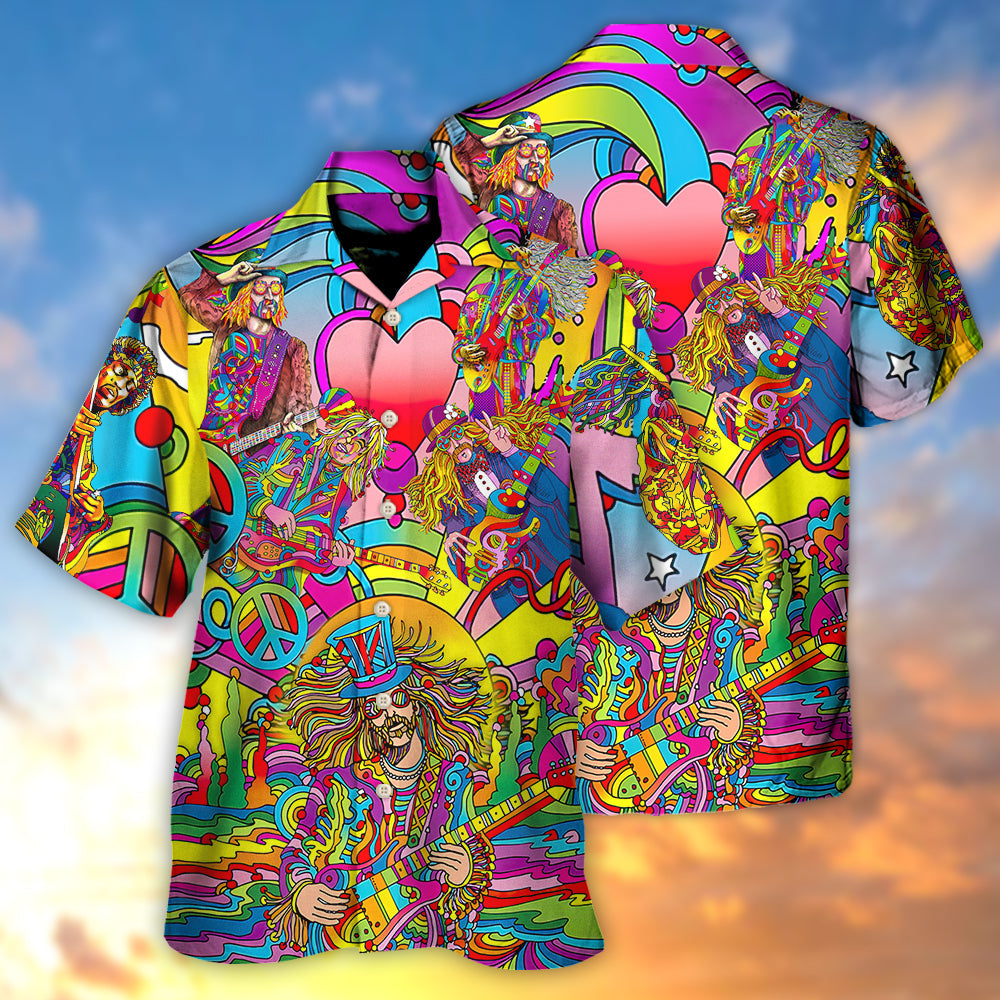 Hippie Music Guitar Psychedelic Musician - Hawaiian Shirt