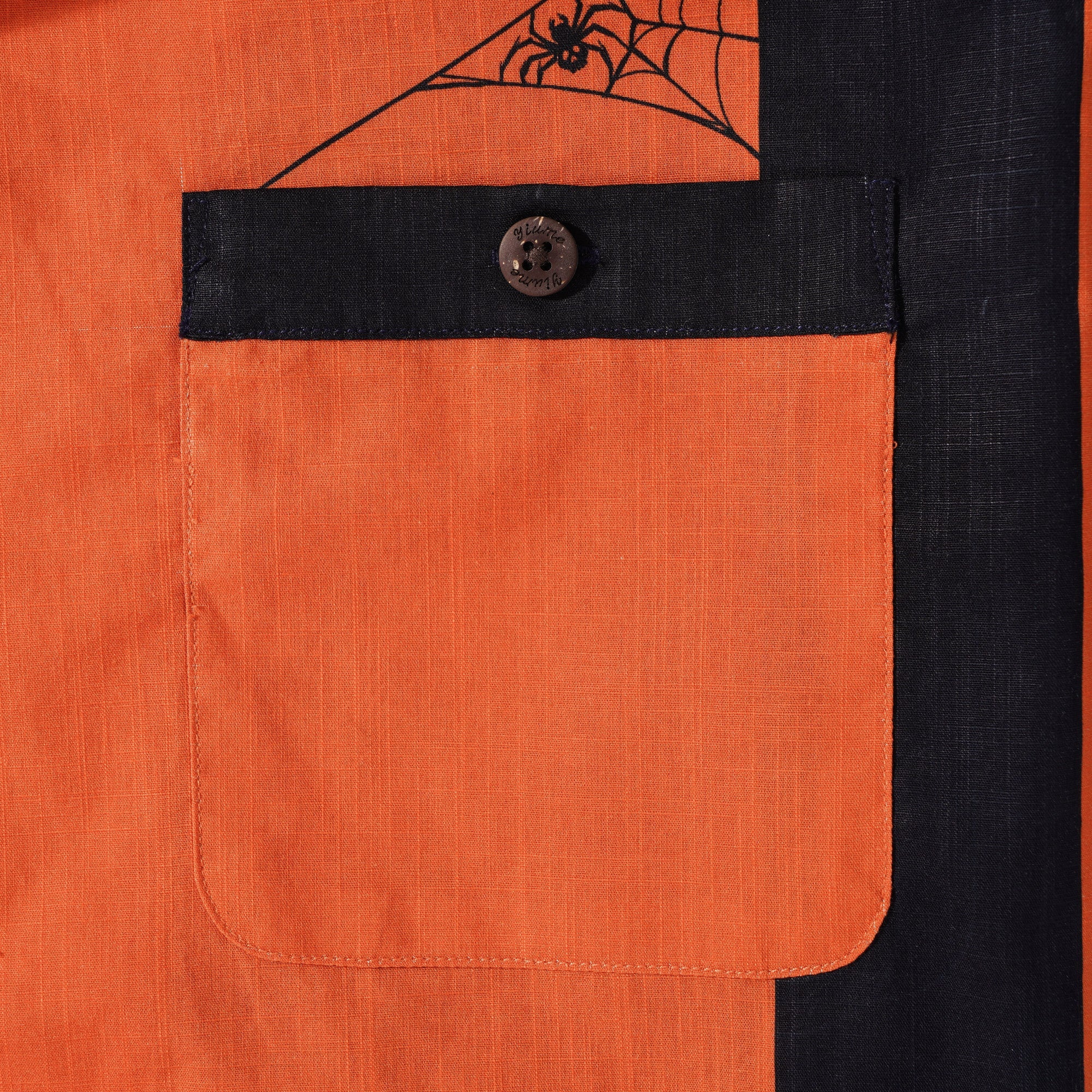 Men's Hawaiian Bowling Shirt Short Sleeve Halloween Camp Collar 100% Cotton Spider Pumpkin Lantern Shirt By Zeke