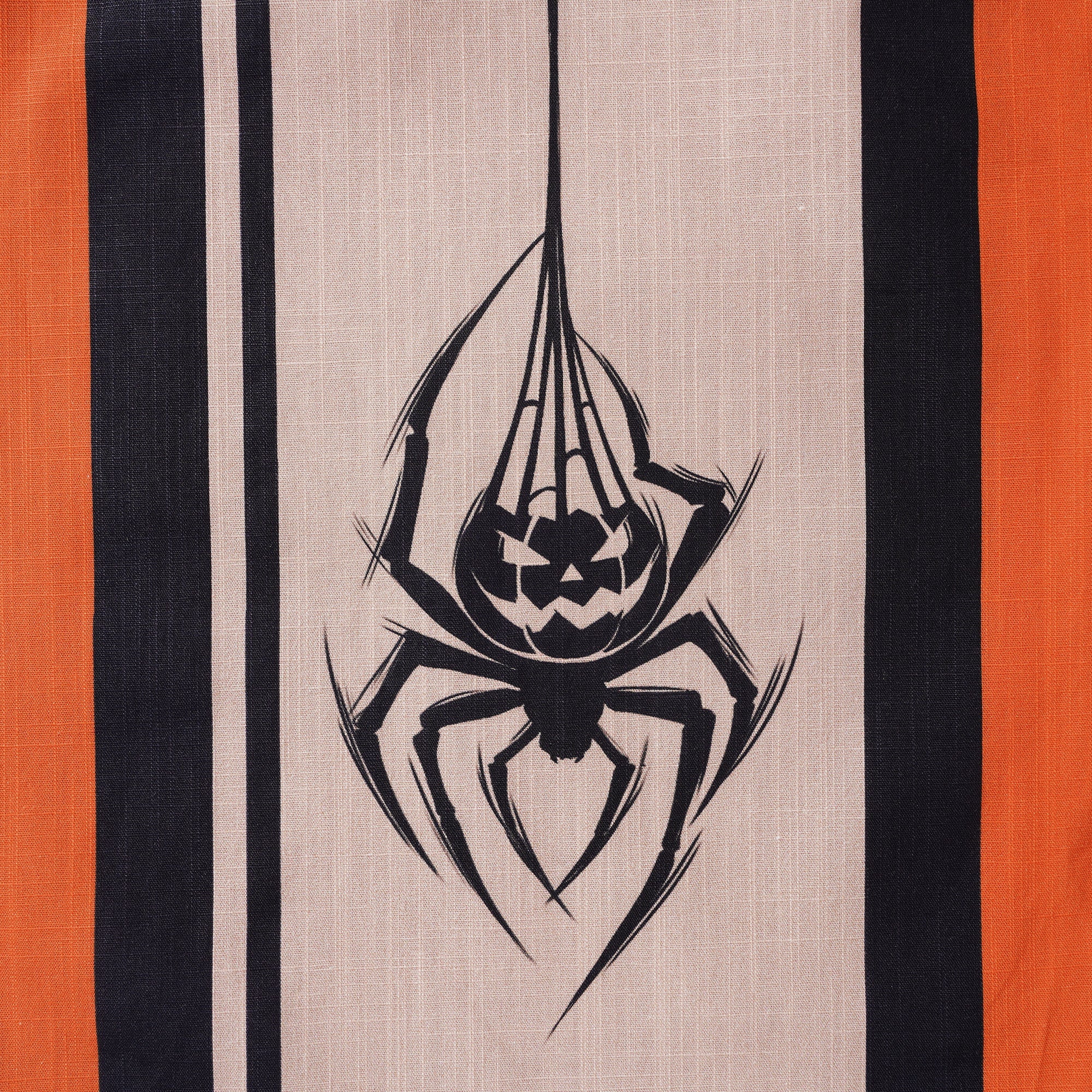 Men's Hawaiian Bowling Shirt Short Sleeve Halloween Camp Collar 100% Cotton Spider Pumpkin Lantern Shirt By Zeke
