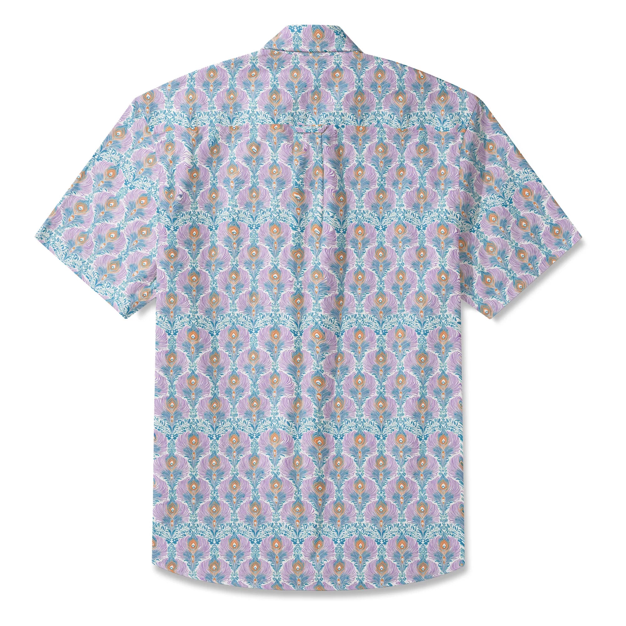 LeosWare® Men's Hawaiian Shirt Short Sleeve Button-up 100% Cotton Aloha Indian Finch Totem By Ann