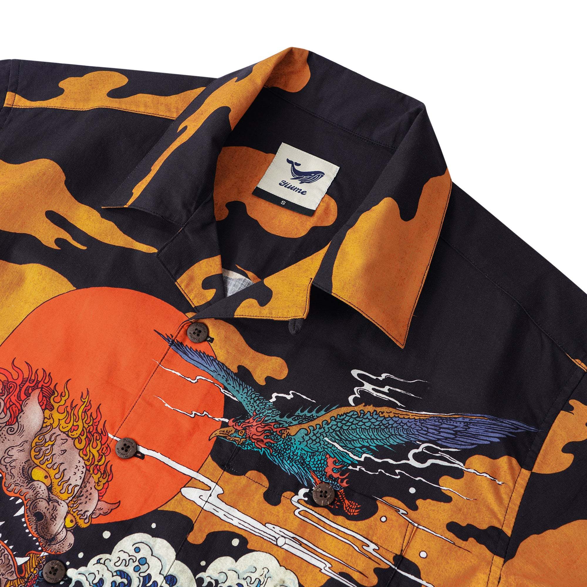 Japanese Ukiyo-e No. 5 By RLoN Hawaiian Shirt for Men Short Sleeve Camp Collar Shirt 100% Cotton Aloha