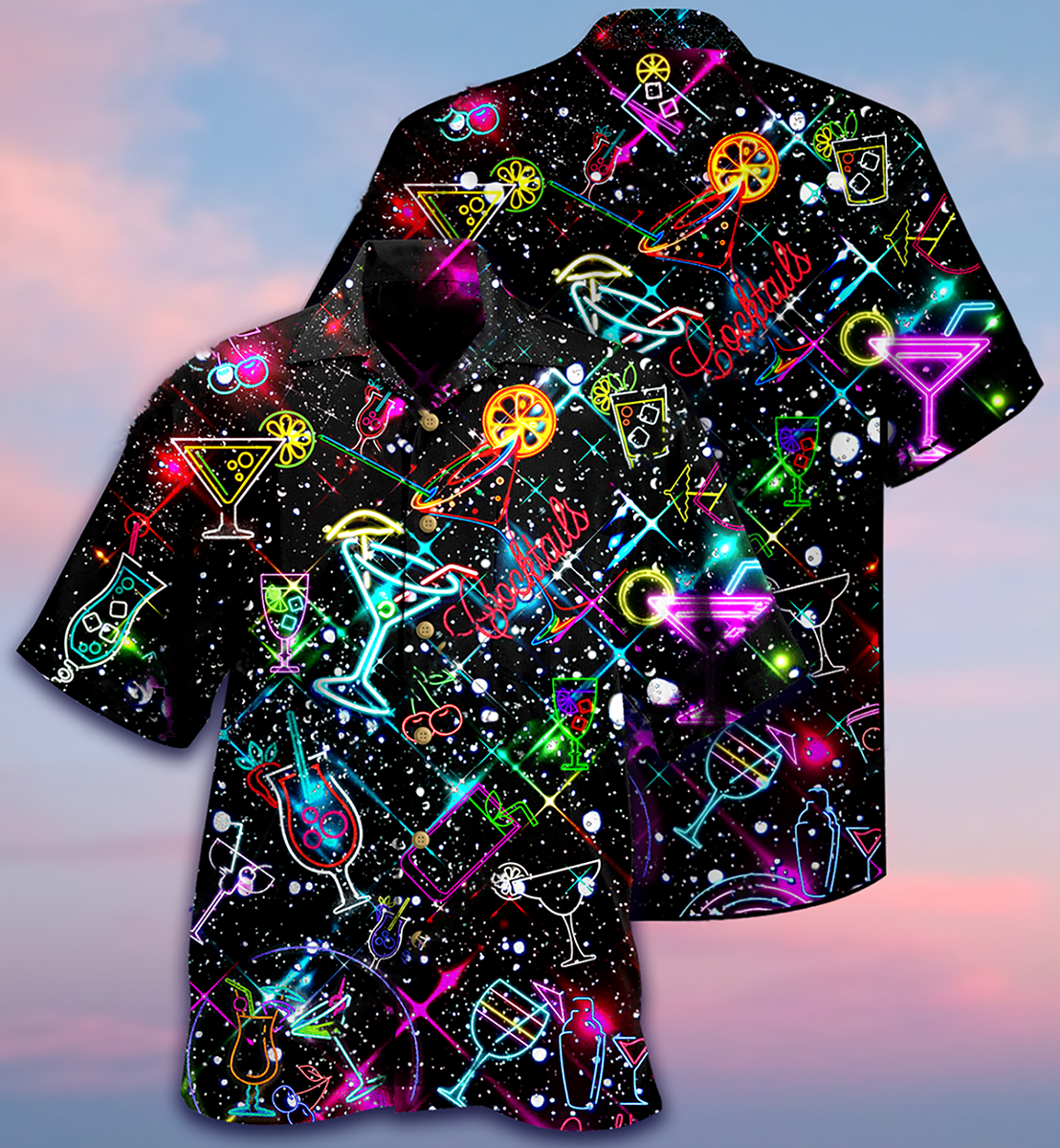 Cocktail Neon Love - Hawaiian Shirt