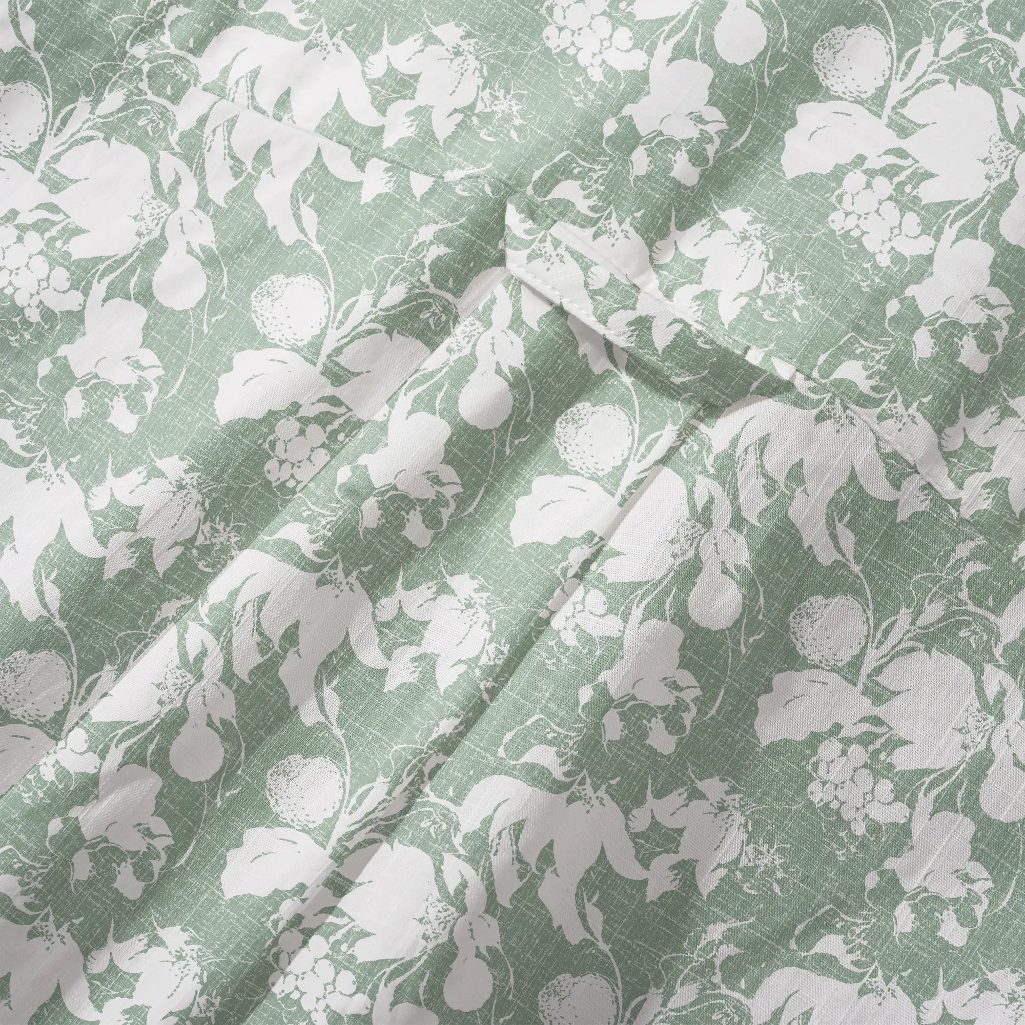 LeosWare® Flower Men's Hawaiian Shirt Short Sleeve Button-up 100% Cotton Green Aloha Verdant Memoirs By Ann