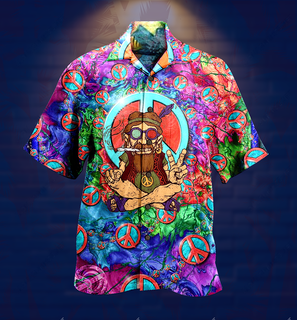 Hippie Peace Life Funny - Hawaiian Shirt