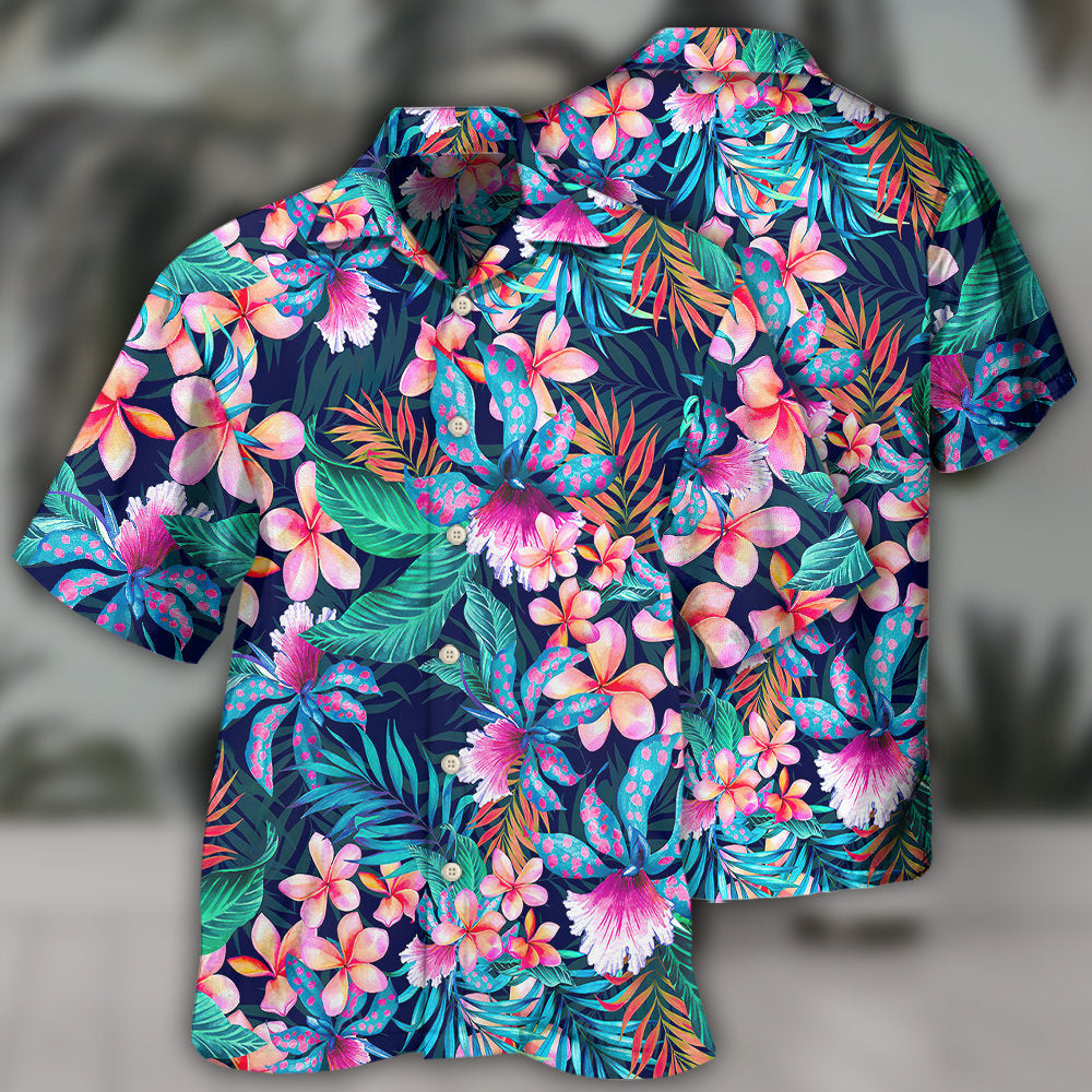 Flower Tropical Floral Aloha Summer Time - Hawaiian Shirt