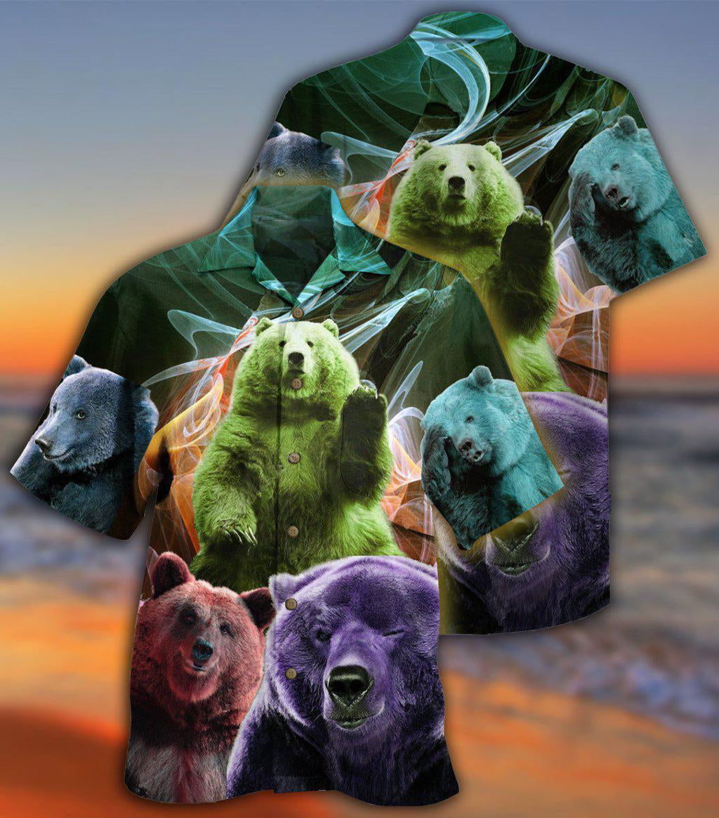 Bear Love Ligh Neon - Hawaiian Shirt