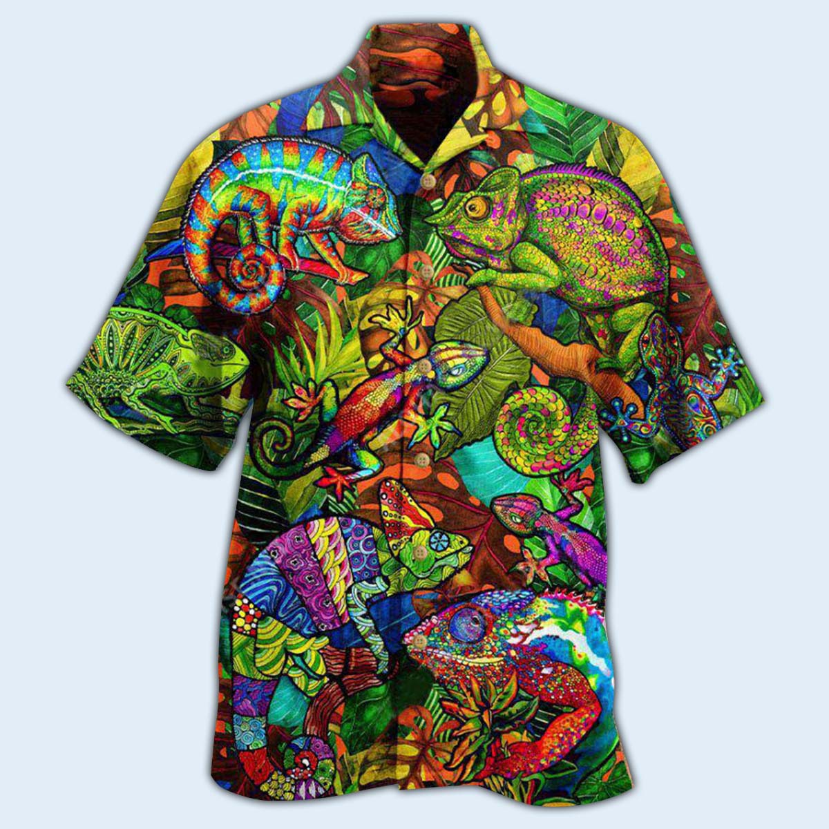 Chameleon Animals Life Is Better With A Chameleon Pattern - Hawaiian Shirt