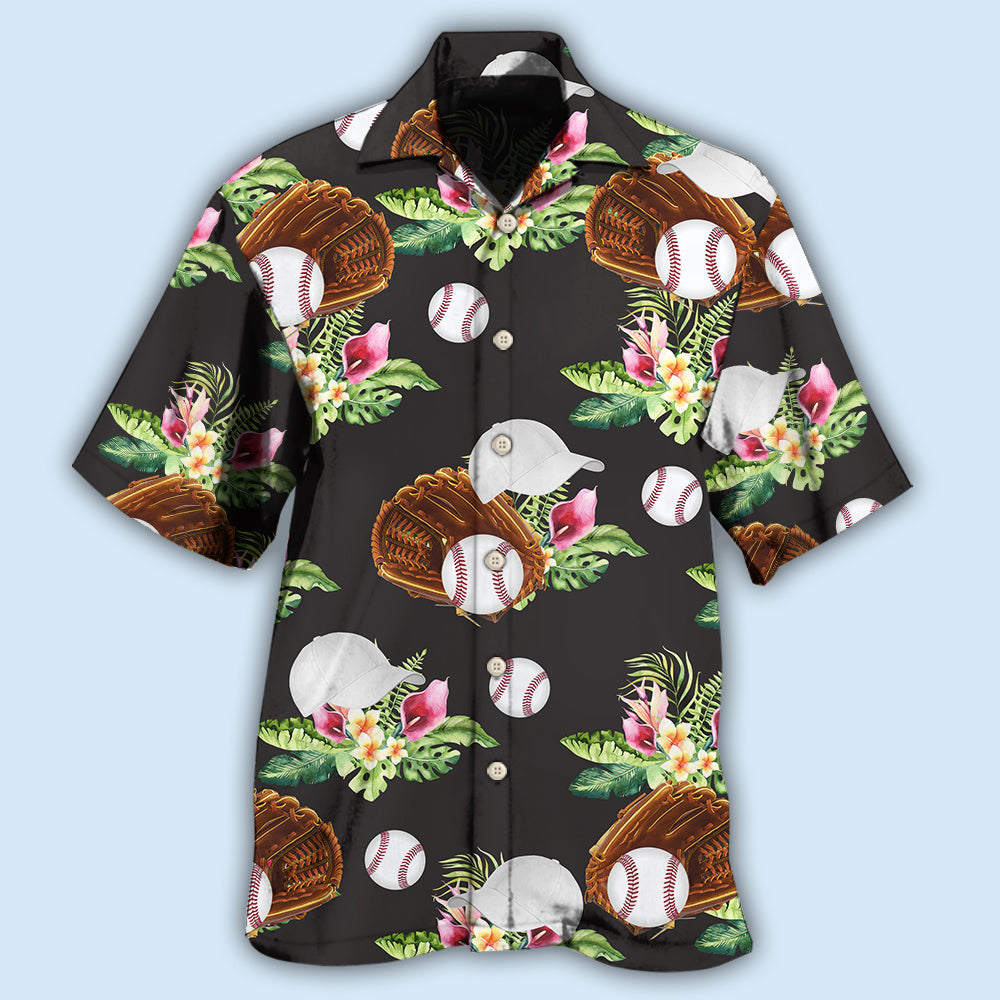 Baseball Tropical Floral - Hawaiian Shirt