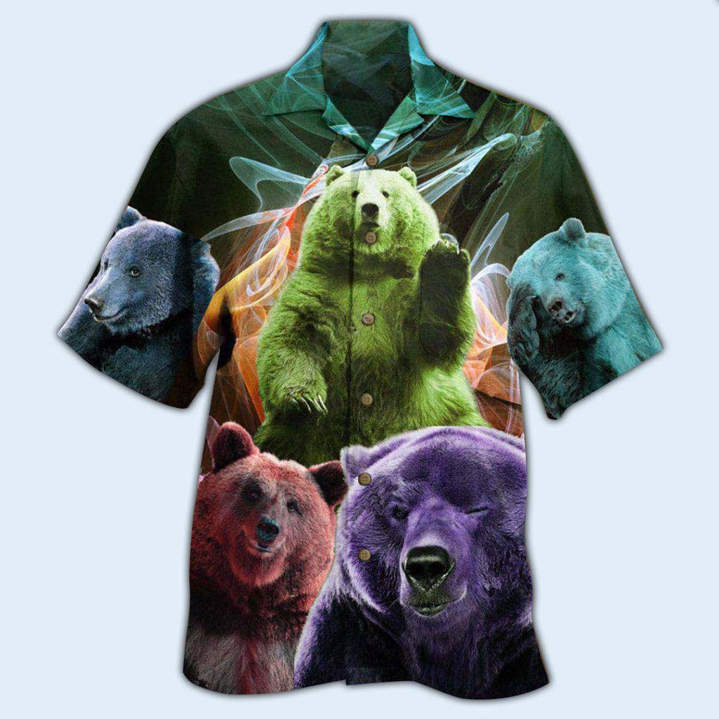 Bear Love Ligh Neon - Hawaiian Shirt