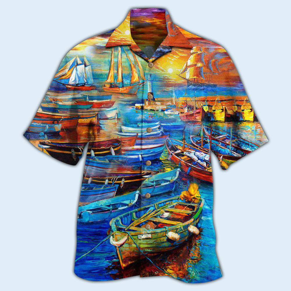 Boat The Bygone Days By The Harbor Eventful Life - Hawaiian Shirt