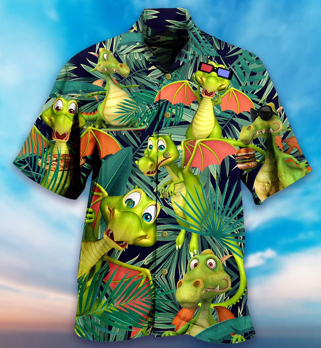 Dragon Love Summer So Funny - Hawaiian Shirt