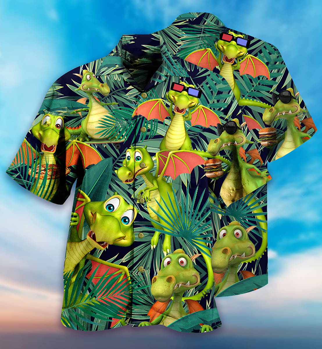 Dragon Love Summer So Funny - Hawaiian Shirt