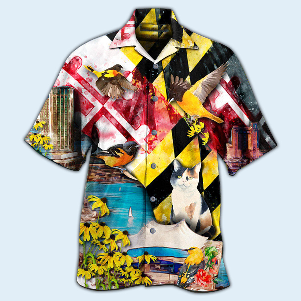 Cat Beautiful Maryland State - Hawaiian Shirt