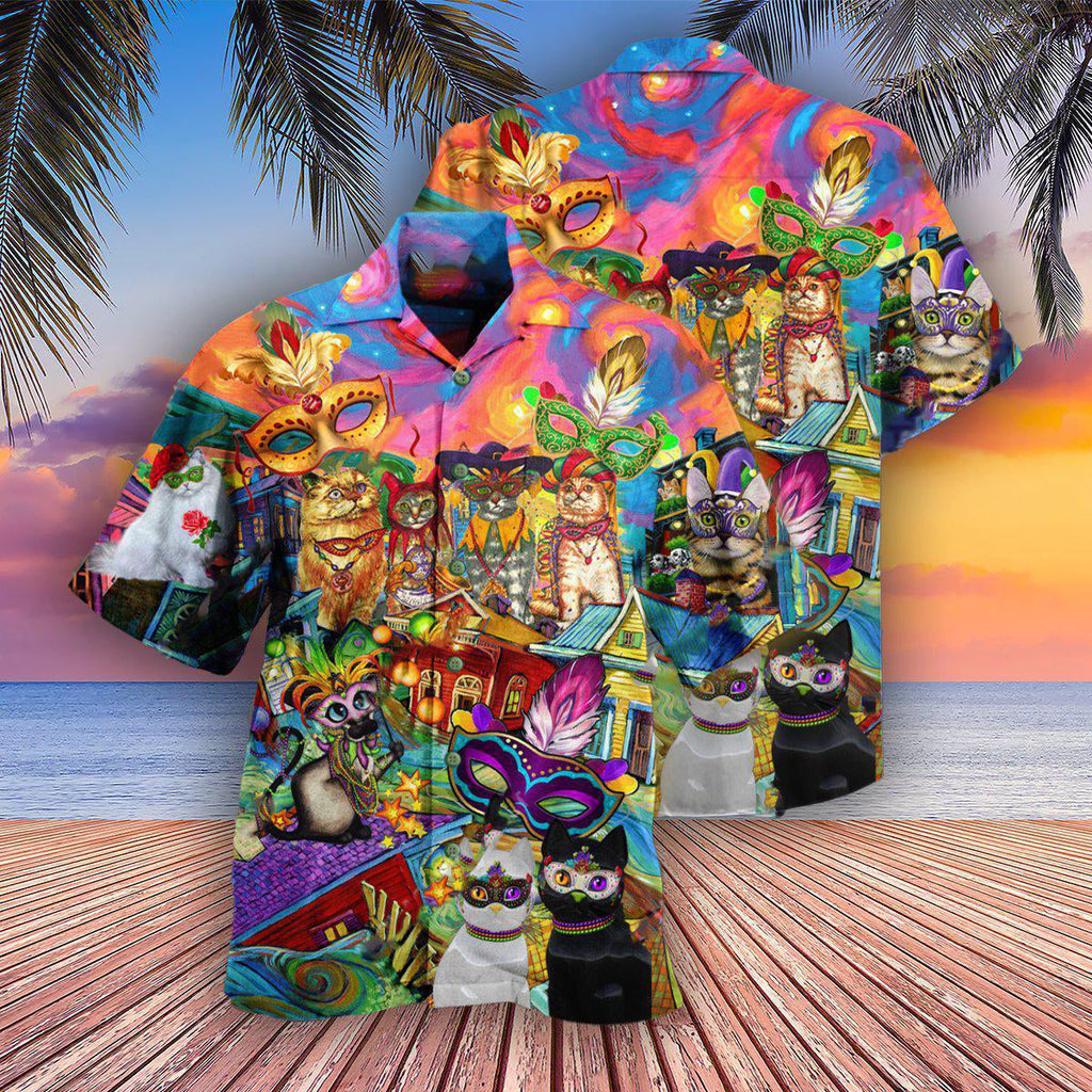 Cat Prom Lets Go Down Street Celebrate The Mardi Gras Festival - Hawaiian Shirt