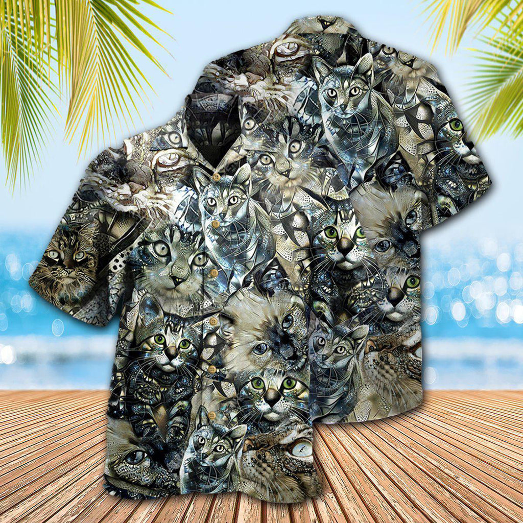 Cat Vintage Flower - Hawaiian Shirt
