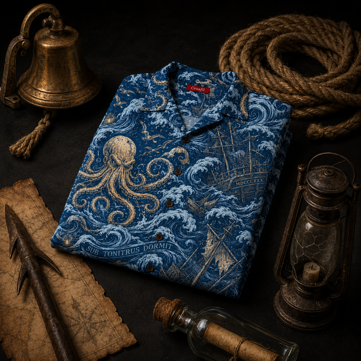 Sub Tonitru Dormit — Kraken Storm Hawaiian Shirt