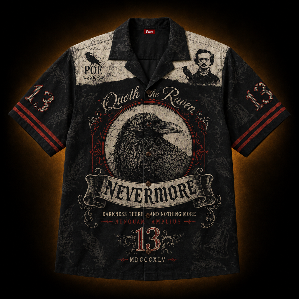 Poe Nevermore — Quoth the Raven Hawaiian Shirt
