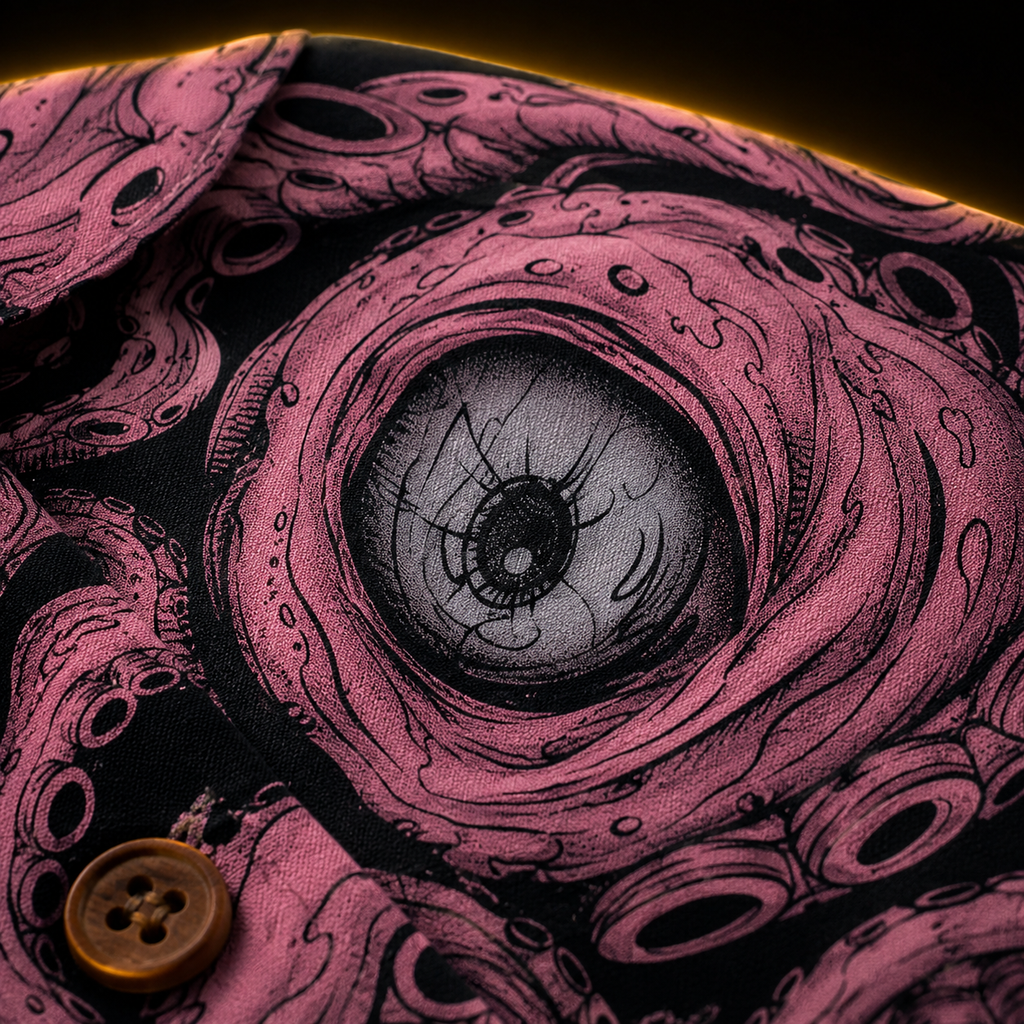 Crosfil Pink Abyss Hawaiian Shirt — Tentacle & Eyes All-Over Print