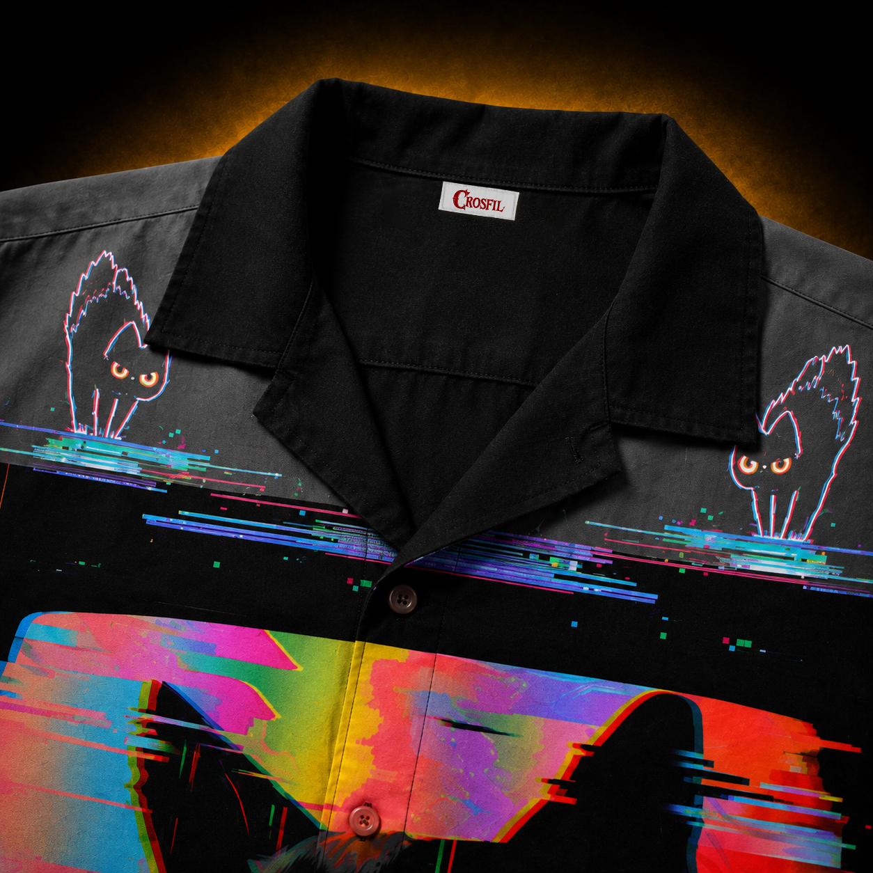 Error 404 — Glitch Cat Hawaiian Shirt | Animal Collection