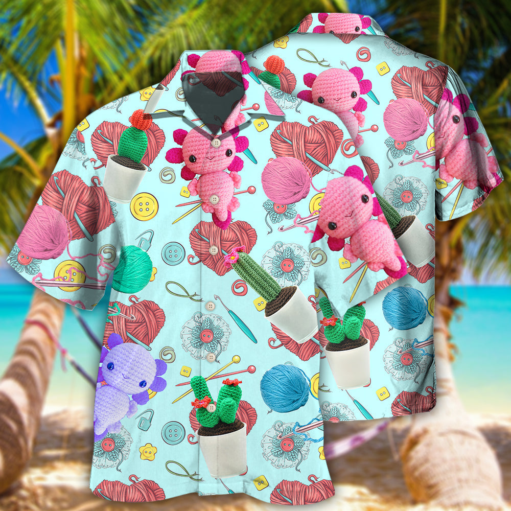 Crochet Lovely Blue Style - Hawaiian Shirt