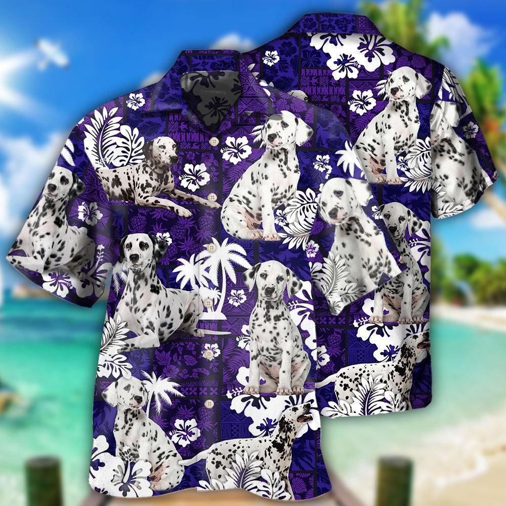 Dalmatian Dog Lover Tropical Life Purple - Hawaiian Shirt