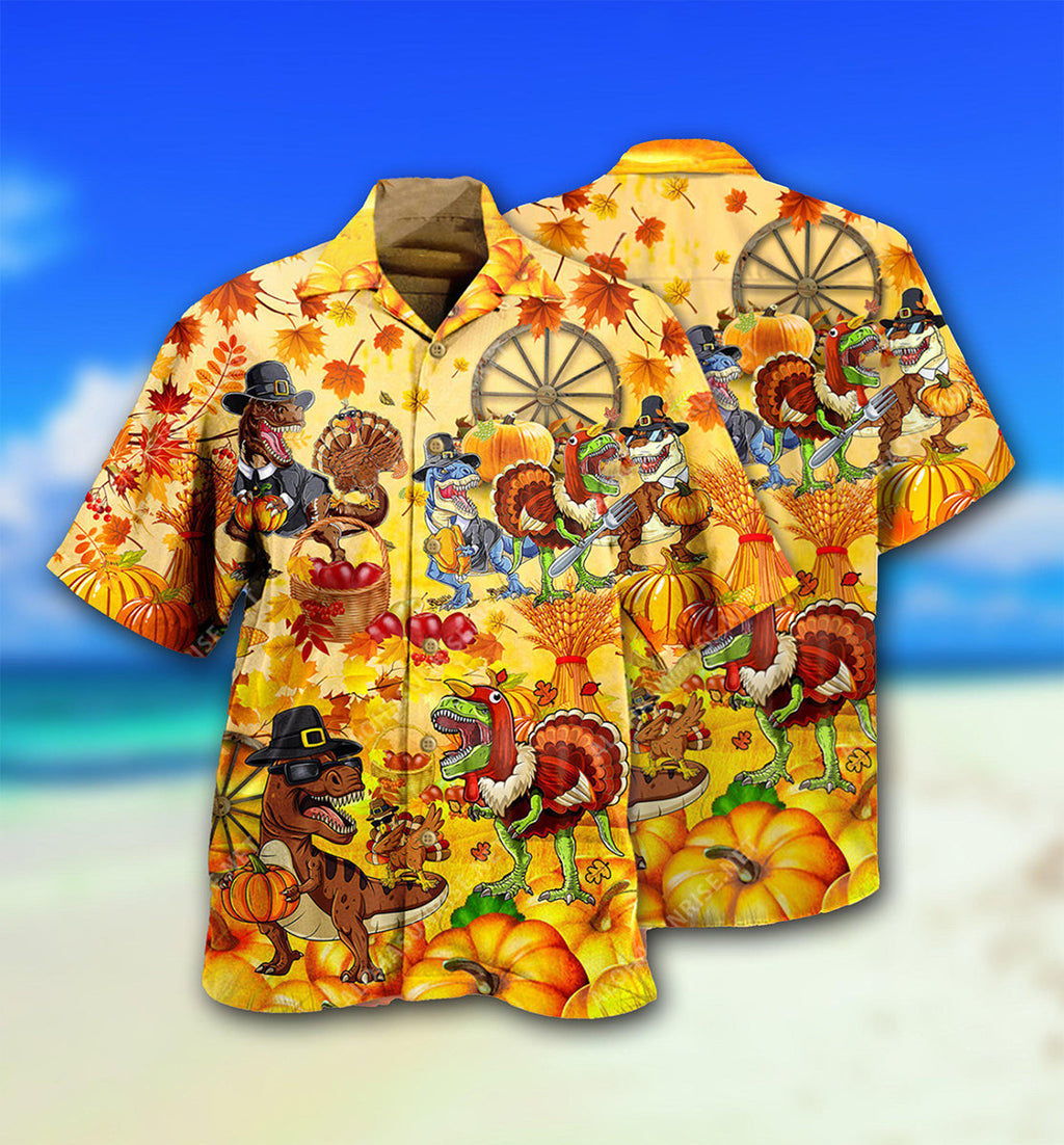 Dinosaur Lovely Autumn - Hawaiian Shirt