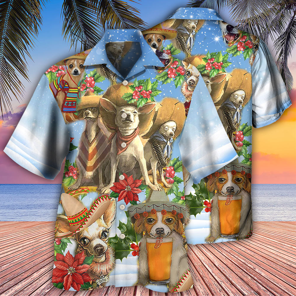 Chihuahua Loves Snow Merry Christmas - Hawaiian Shirt
