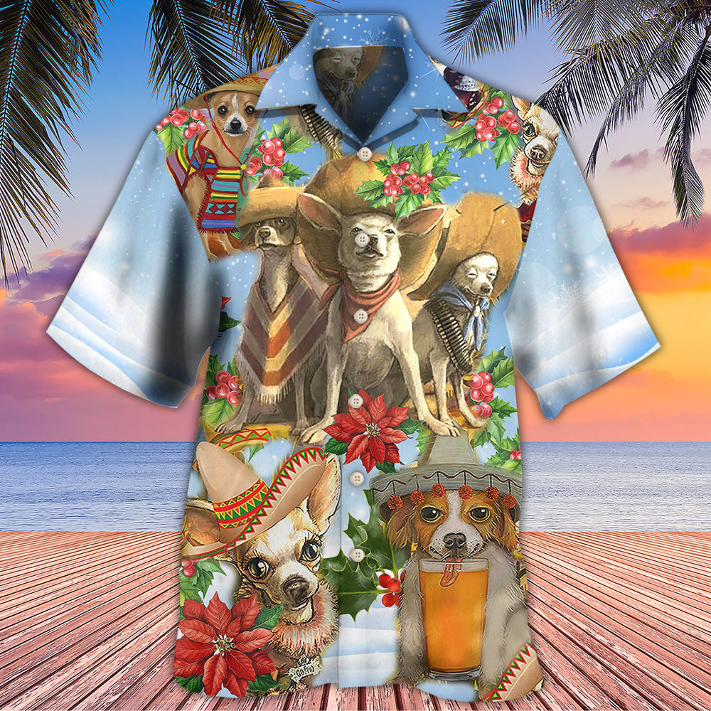 Chihuahua Loves Snow Merry Christmas - Hawaiian Shirt