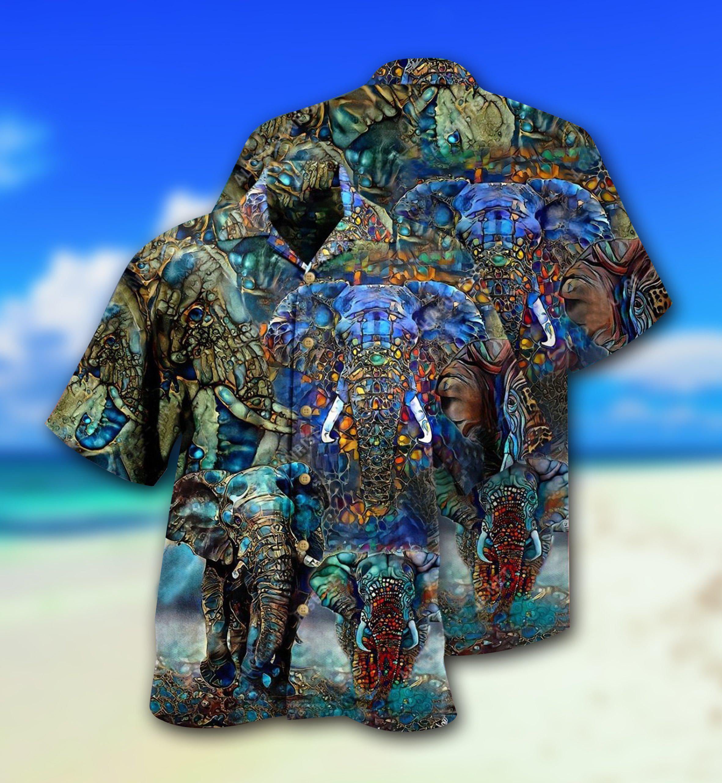 Elephant Love Forest Color - Hawaiian Shirt
